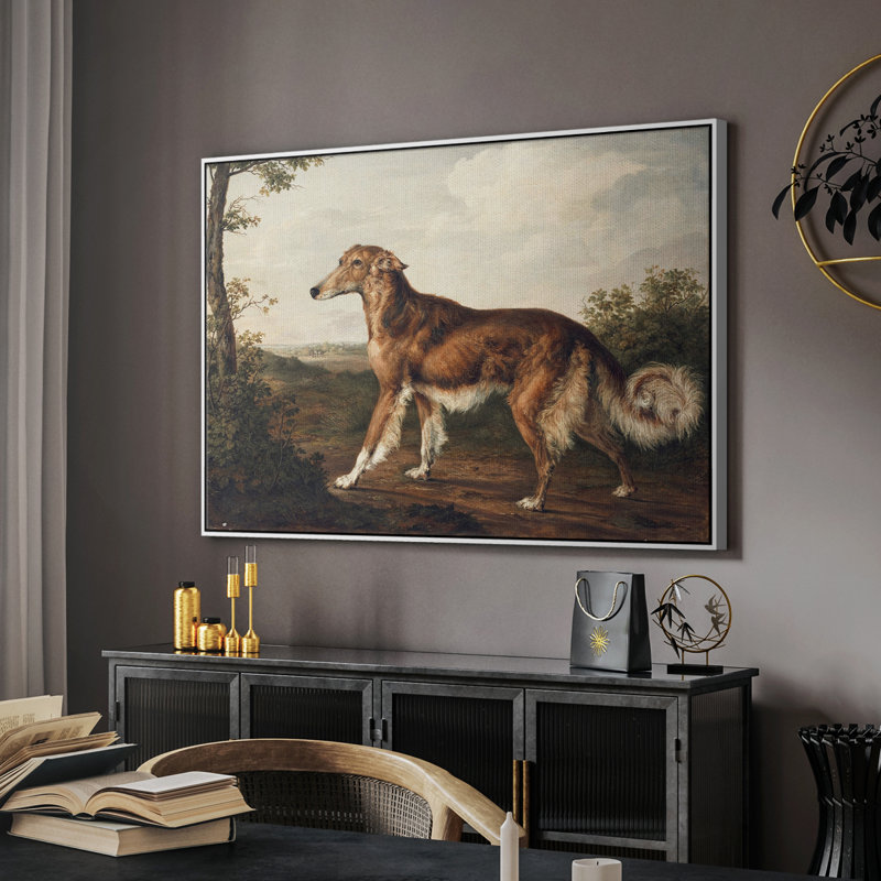 Animal rétro - VII, H 25 po x l 37 po, Toile encadrée flottée blanche