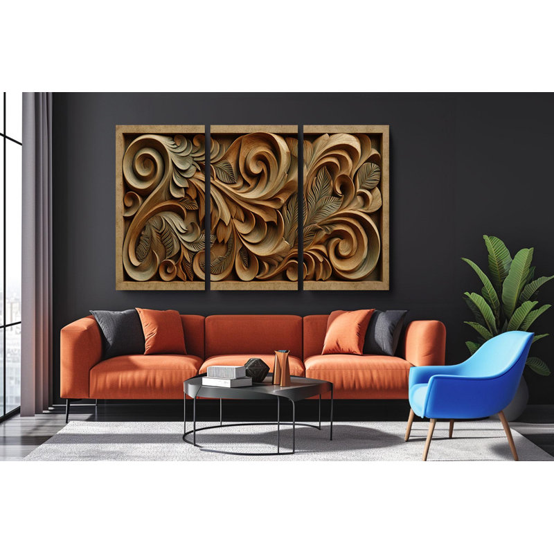 Reproduction d'art sur toile 3 pièces, 12 po x 18 po chacune (3 pièces) (36 po x 18 po), TOILE LAMINÉE
