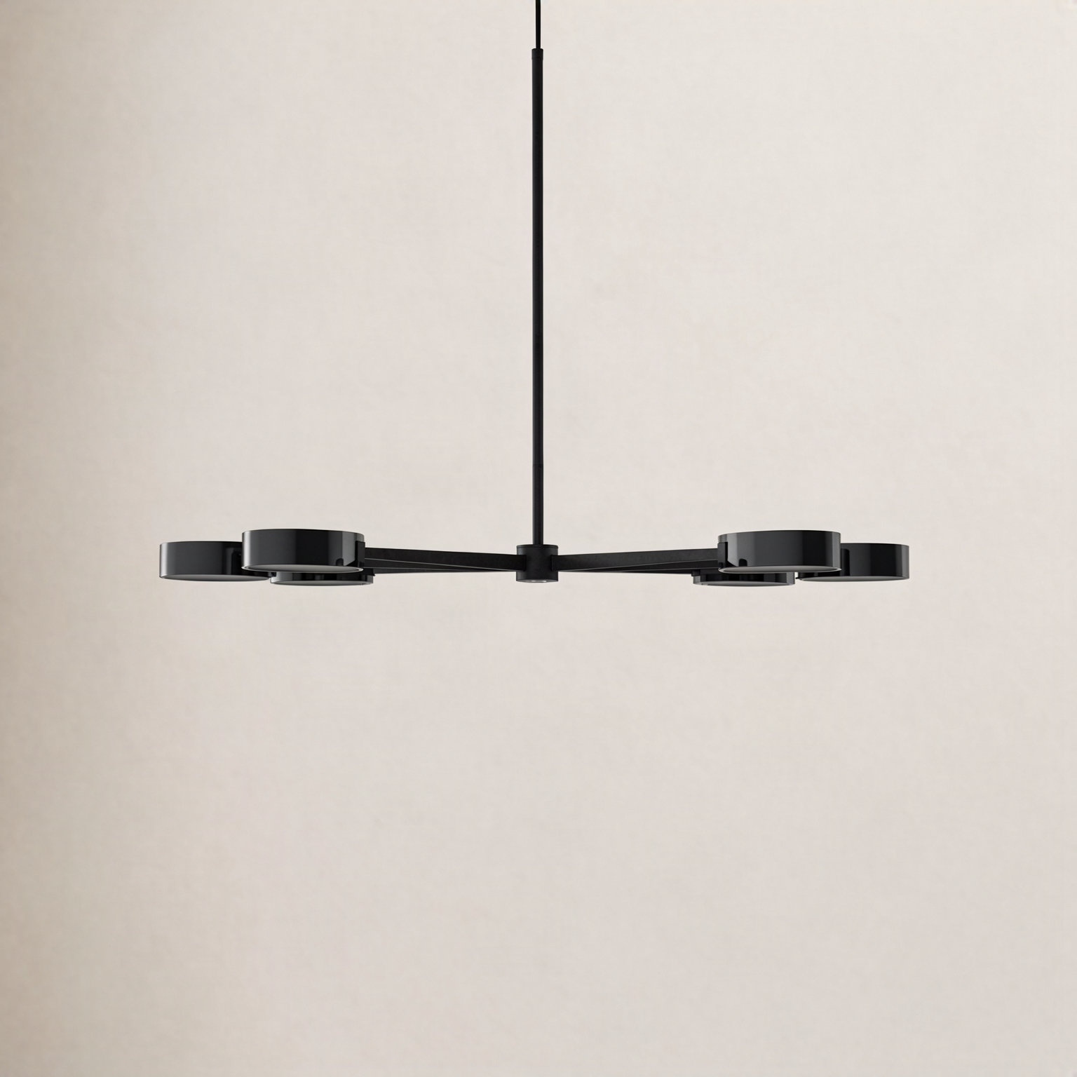 Sandiso 6 - Light Dimmable Sputnik Chandelier, Carbide Black/Black Chrome