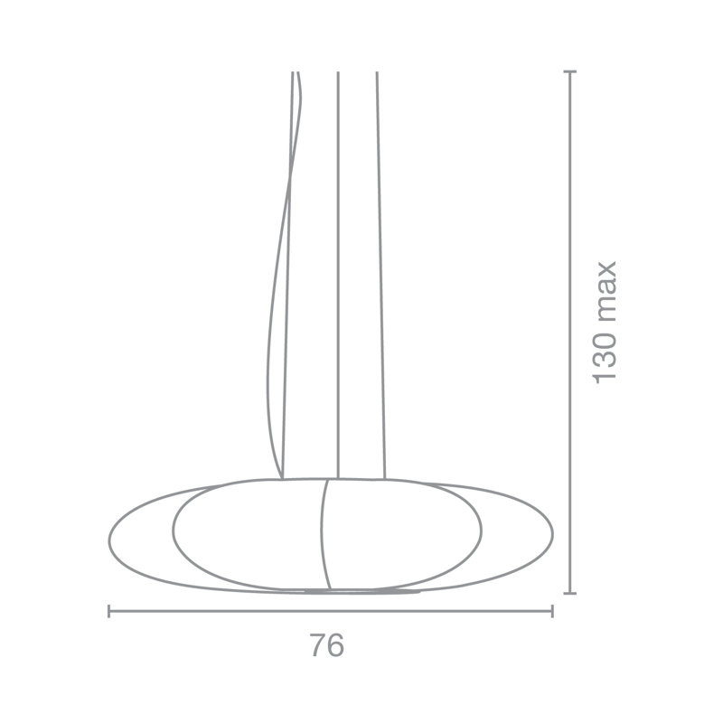 Zeppelin 3 - Light Unique/Statement Pendant, White, 105 cm H x 76 cm W x 76 cm D