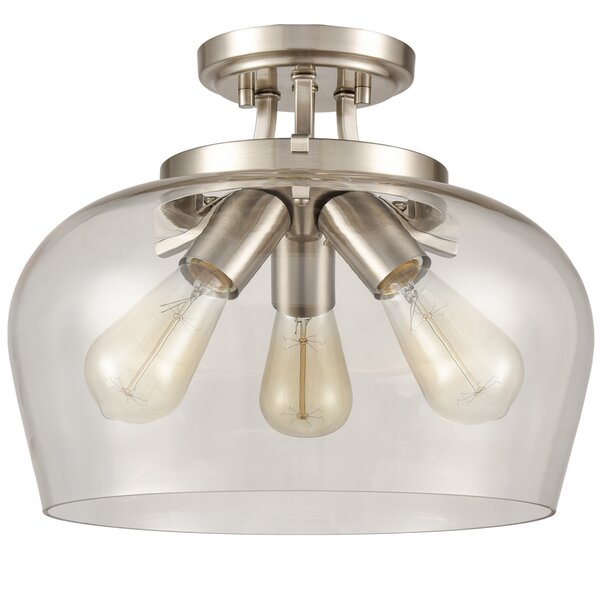 Mercer41 Bozzuto Glass Semi Flush Mount & Reviews | Wayfair