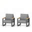 Ensemble de 2 fauteuils de patio en aluminium toutes saisons avec coussins épais pour un confort et une durabilité à l'extérieur toute l'année-968399777