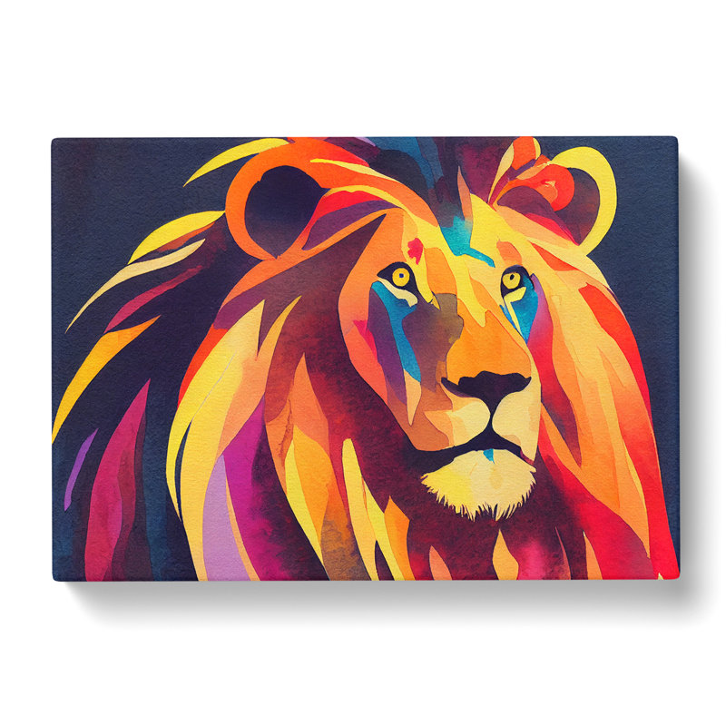 Lion Watercolour Vol.4 Abstract - Wrapped Canvas, 35cm H x 50cm W x 3cm D