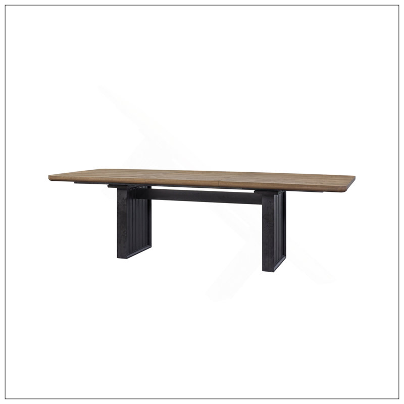 Table à double piédestal au fini latté