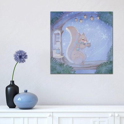 Cozy Squirrel - Wrapped Canvas Painting