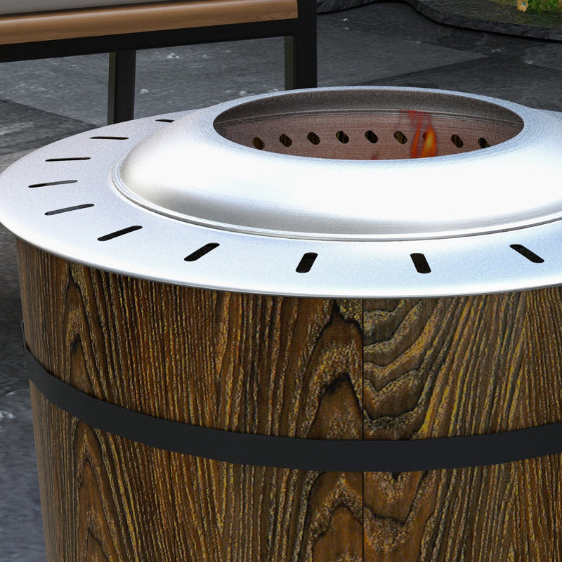 20" Style Fire Pit By . Low Smoke, Smokeless For Backyard, Patio, Picnic. Brown. Mat Included. Magnesium Oxide Built 20", Backyard Enjoyment. Smoke. Mat. Campfire Tool