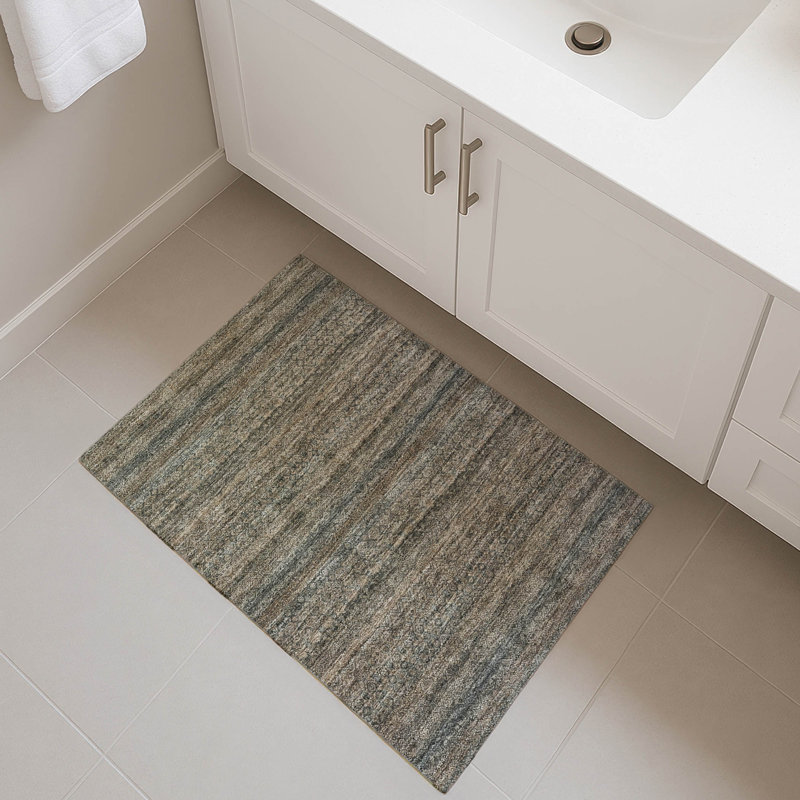 Premium Machine Washable Mayfield AMF2105 Striped Rug, 1'8" x 2'6", Chocolate