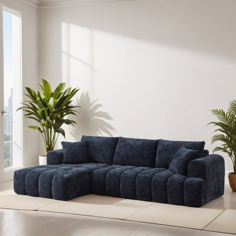 Canapé modulaire de 108,22 po faisant face à la gauche avec méridienne en forme de L, canapé modulaire moderne avec siège profond, fauteuils rembourrés pour la chambre à coucher du salon