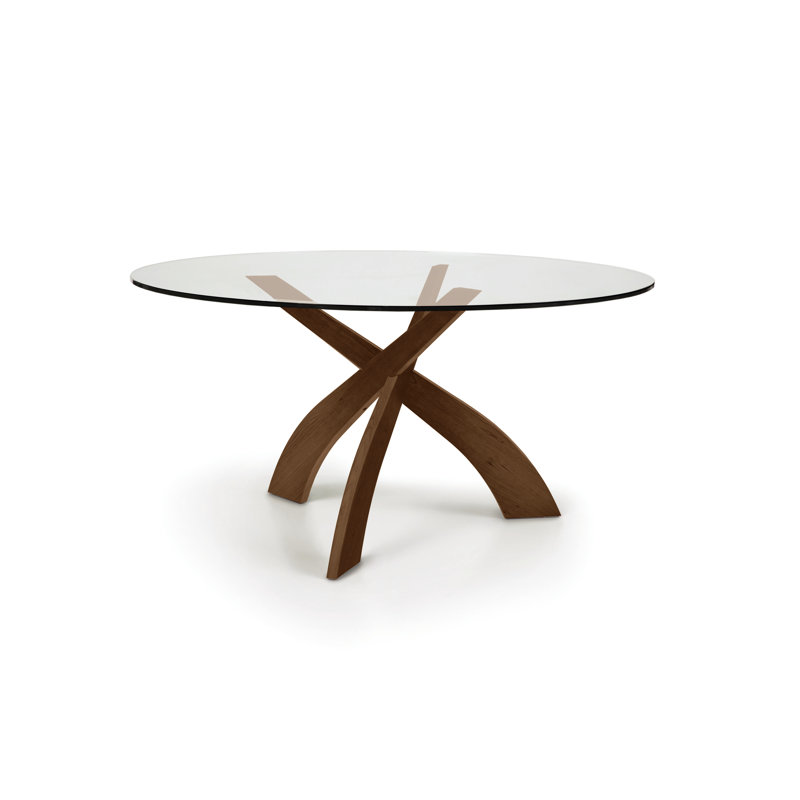 Table ronde Entwine, H 30 po x L 60 po x l 60 po, Noyer naturel