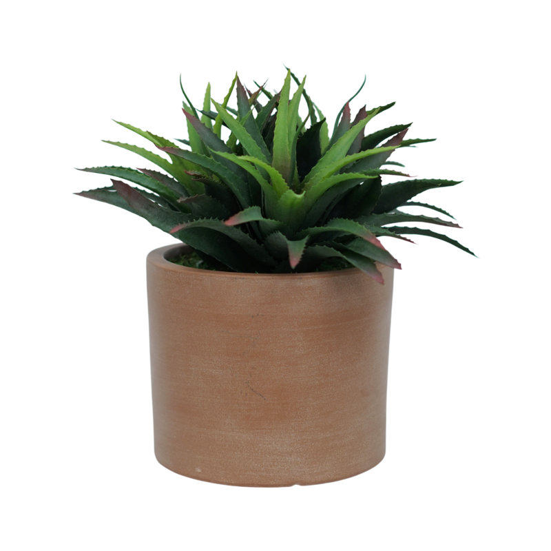 Feuille d'agave à pointe rouge de 40 cm (16 po) en céramique terracotta mate., Matte Terracotta