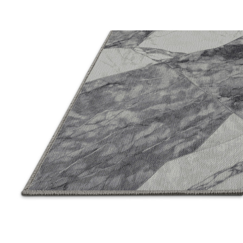 Machine Washable Gray Area Rug, Rectangle 7' x 10'
