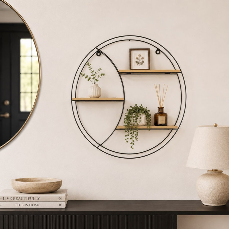 Metal Floating Shelf, Round