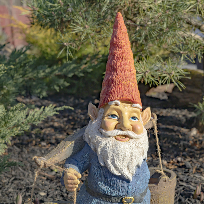 Trinx 21 quot Tall Spring Gnome Garden Statue Holding Two Buckets Wayfair