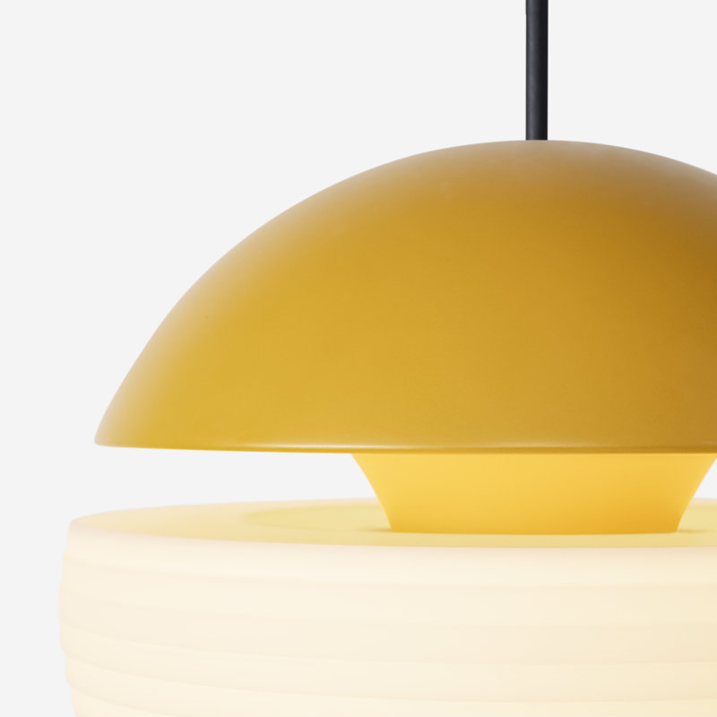 Cora Pendant Light, Mustard, White