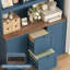Bibliothèque de rangement en bois 72 "avec tiroirs classeurs-474345464