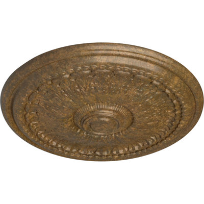 Endurathane Brunswick Ceiling Medallion, 27"OD x 2 1/2"P (Fits Canopies up to 4 1/2"), Hand-Painted Rubbed Bronze Finish