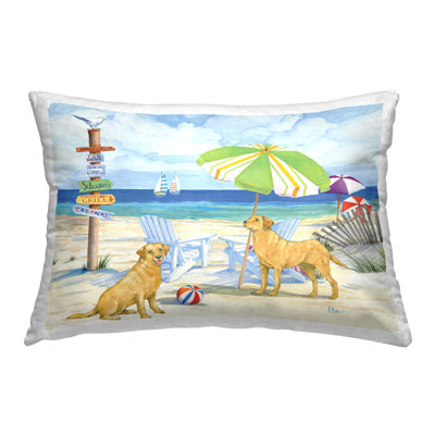 Design de coussin décoratif Retriever Dogs at Beach par Paul Brent