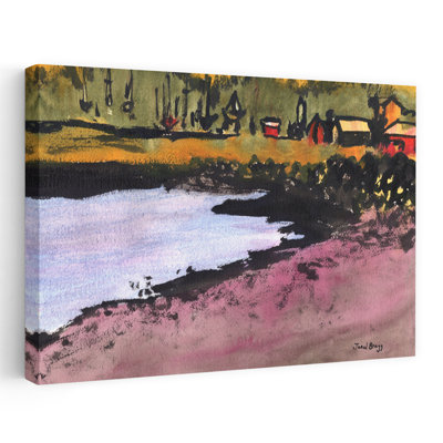 Contemporary Art Abstract Colorful Expressionist Coastal Wall Art by Janel Bragg - Wrapped Canvas Print