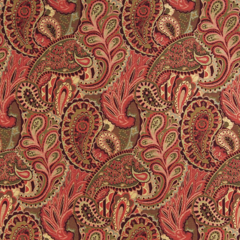Tissu motif cachemire, Rouge / Brun