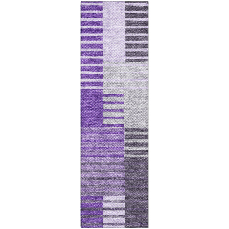 Premium Machine Washable Prisco Purple Rug