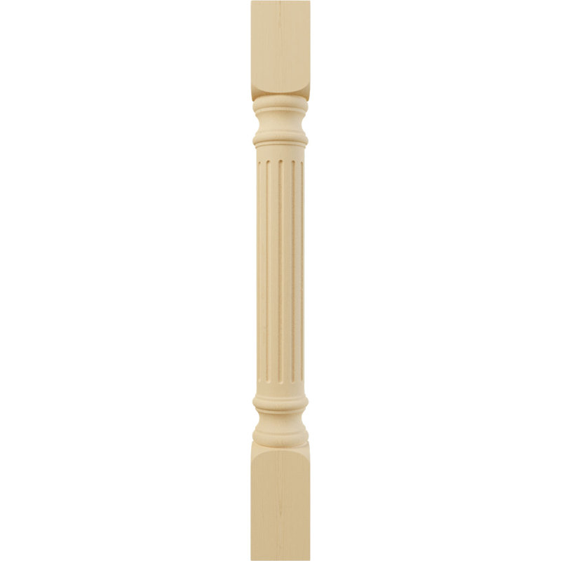 Alder Wood Fluted Cabinet Column, 35.5" Height