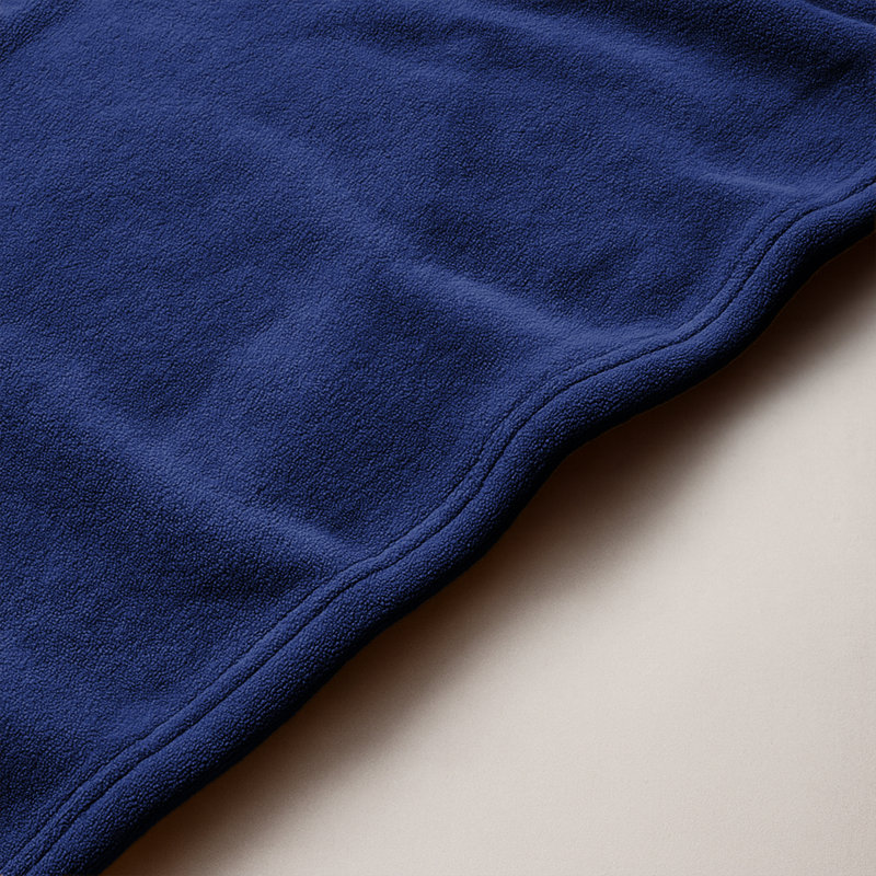 Fairmont Park Solid Color Lightweight, Warm Breathable, Soft Sherpa Fleece Blanket, Kingsize 240cm x 200cm, Navy