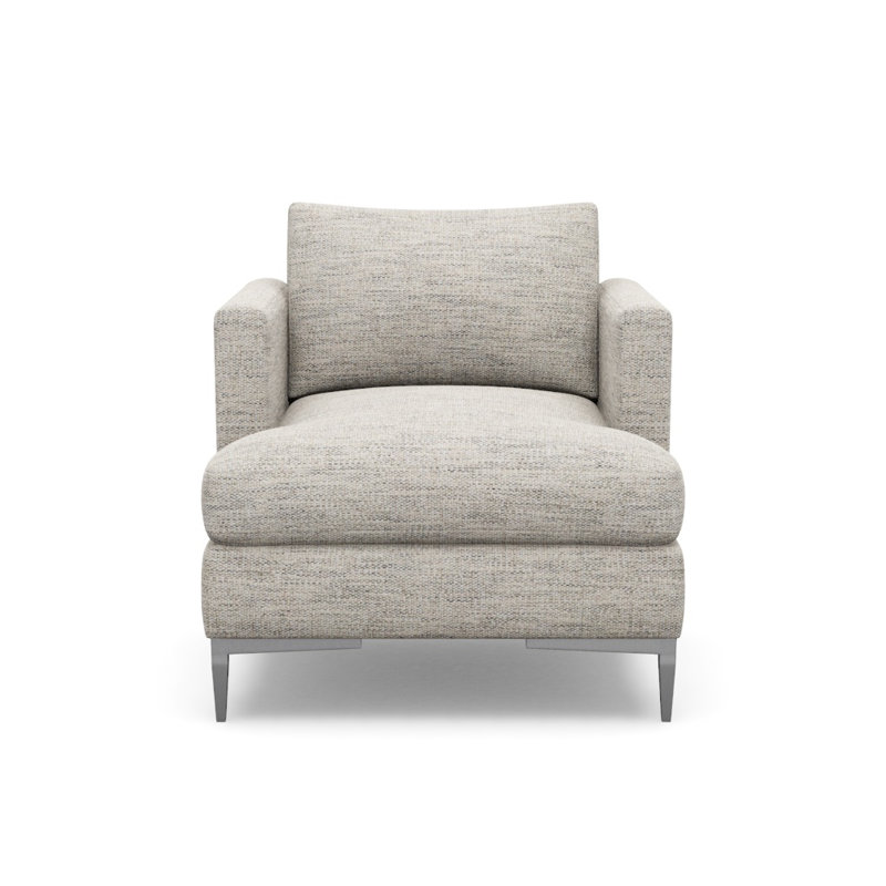 Aiden Accent Chair, Polished Stainless, Merino Porcelain (Performance fabric) 1360-96