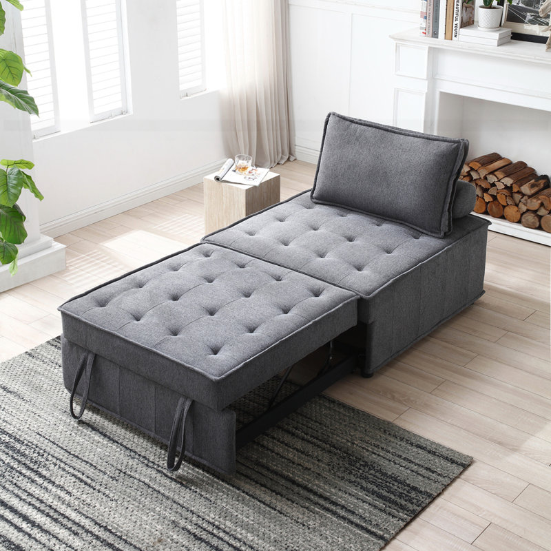 Repose-pieds multi-usages en similicuir, Gris