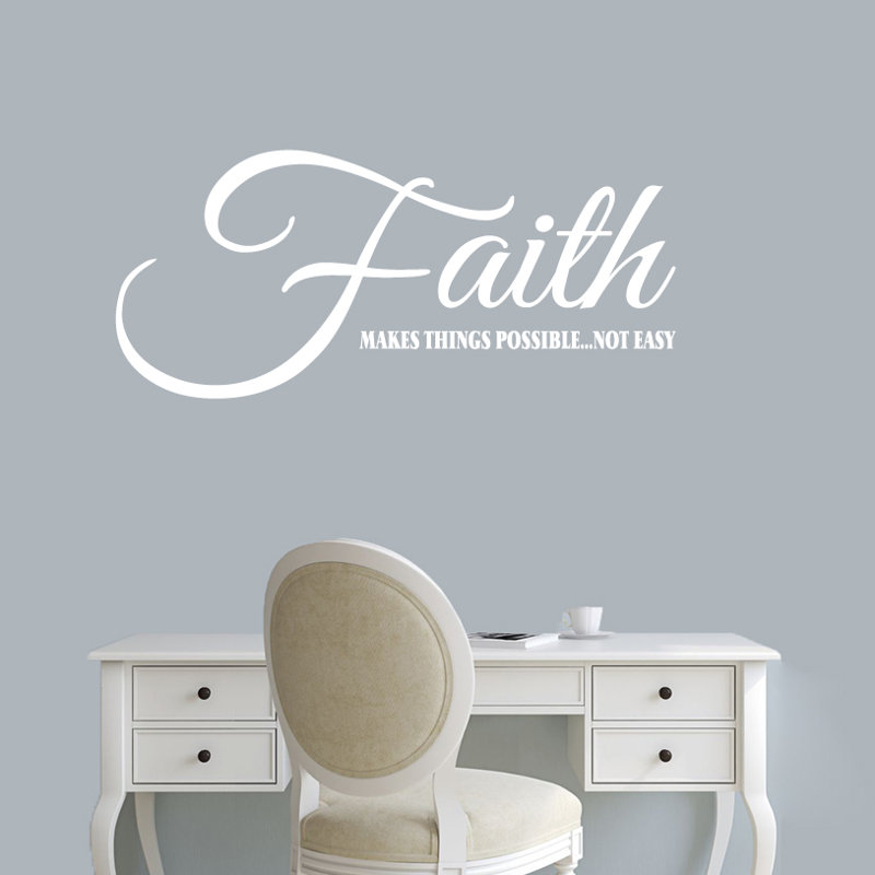 Adhésif décoratif «Faith Makes Things possible», Blanc