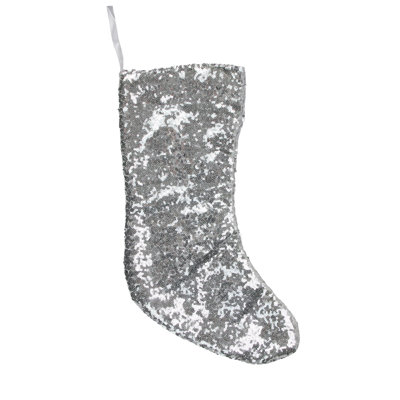 Paillette 17.5" Sequins Accented Christmas Stocking