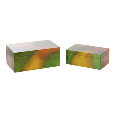 2 Piece Lacquer Decorative Box Set