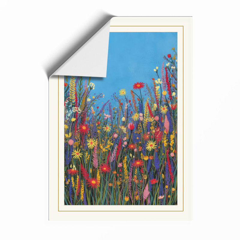 Wildflower Meadow Boho - Framed Print, Unframed, A1 - 84.1 x 59.4 cm