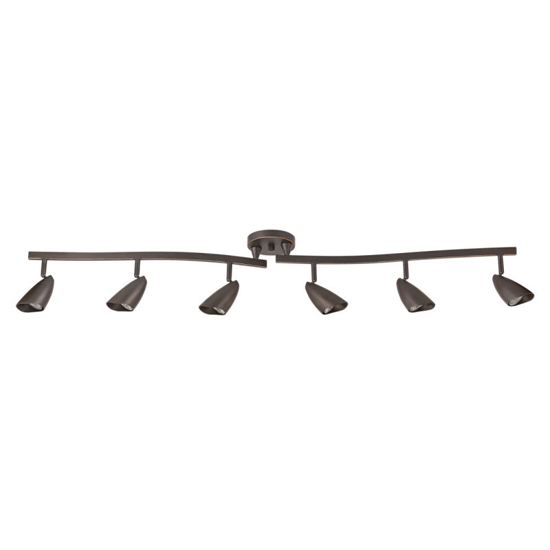 Ensemble de rail d'éclairage 6 lumières Grayson, Bronze huilé