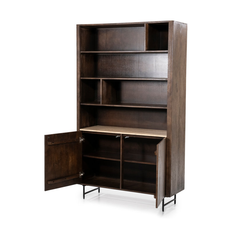 Solid Wood Bookcase, (10 Shelves) 79"H x 47"W x 16"D