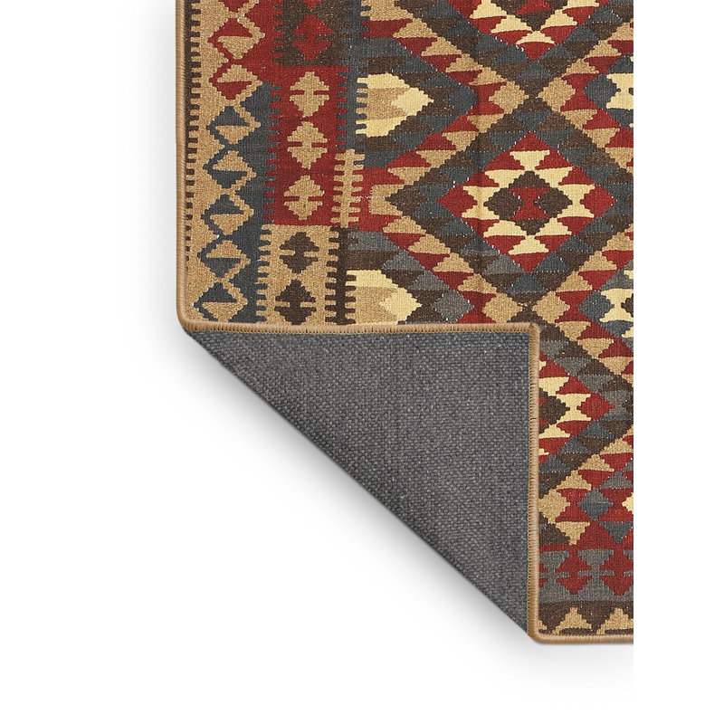 Tapis brun/rouge contemporain Sitkin, Rectangle 6 pi x 9 pi