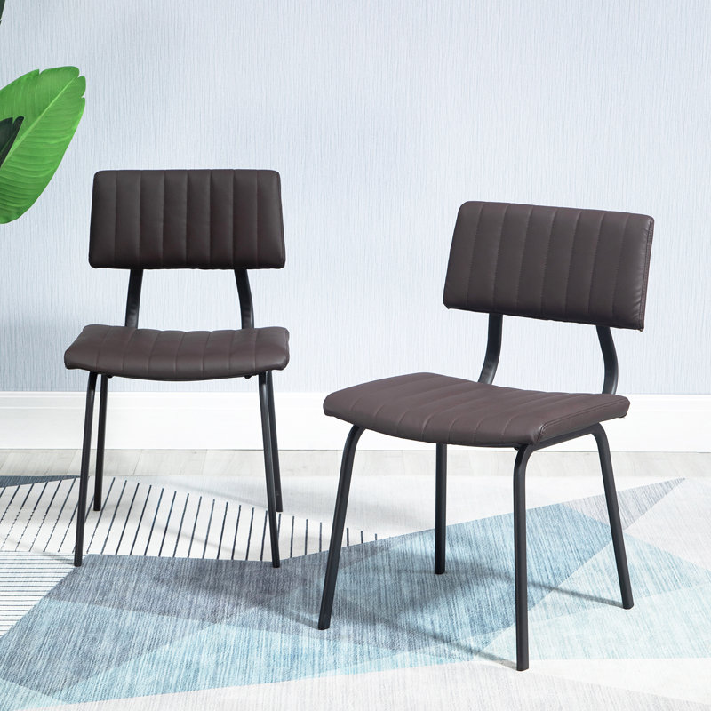 Rushden 46cm H Velvet Upholstered Side Chair, Dark Brown