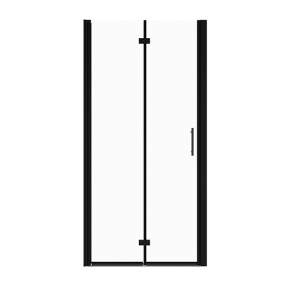 Universal Pivot 1 3/8" Adjustable Shower Door - 1/4" Tempered Glass, Matte Black, 36000 Times Open And Close Inspected, Leakage Function Glass With Adjustment, Verified, Leak Resistance