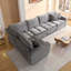 Canapé modulaire surdimensionné en L, canapé-lit convertible et canapé avec assise et dossier amovibles-509753596