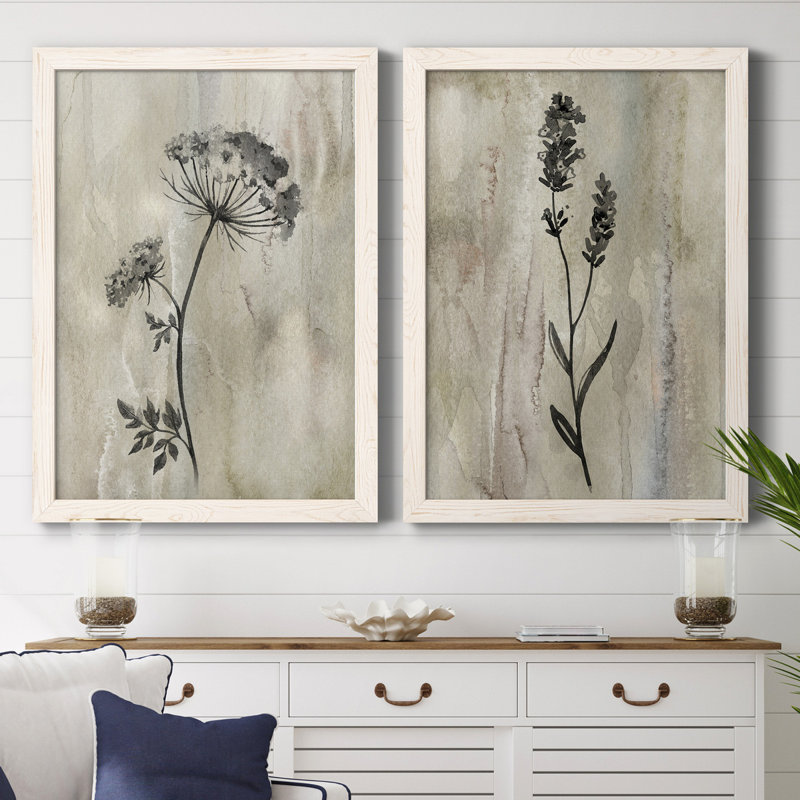 Sumi-e Silhouette I - ensemble de 2 reproductions, Toile blanche encadrée, H 37,5 po x l 27,5 po x P 1 po