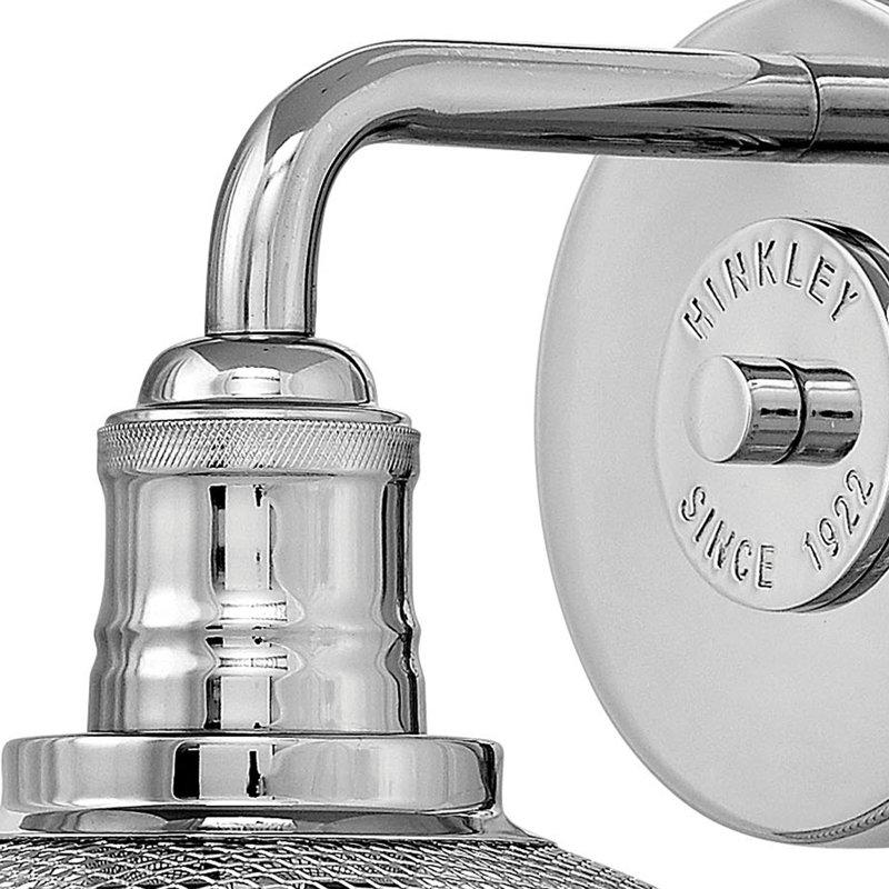 Rigby Single Light Industrial Bathroom Fixture, Nickel poli