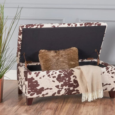 Rangement brun multi velours au look contemporain, l 39,00 po, P 19,00 po, H 16,25 po, design large, large, profond, haut, couvercle à fermeture en douceur