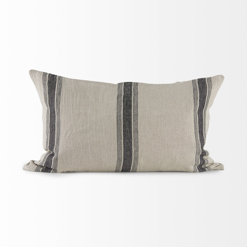 Sonia Striped Fabric Reversible Pillow Cover