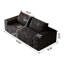 Canapé 63 po 2 places, tissu velours côtelé, sièges profonds, canapé causeuse confortable, sans assemblage, 1 pièce pour salon, chambre à coucher, salle de conférence, appartement, noir-130022039-118043533