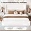 Lit tapissier en velours côtelé avec 4 tiroirs de rangement, lit plateforme très grand avec tête de lit à oreilles, blanc-1401923088-1401923082