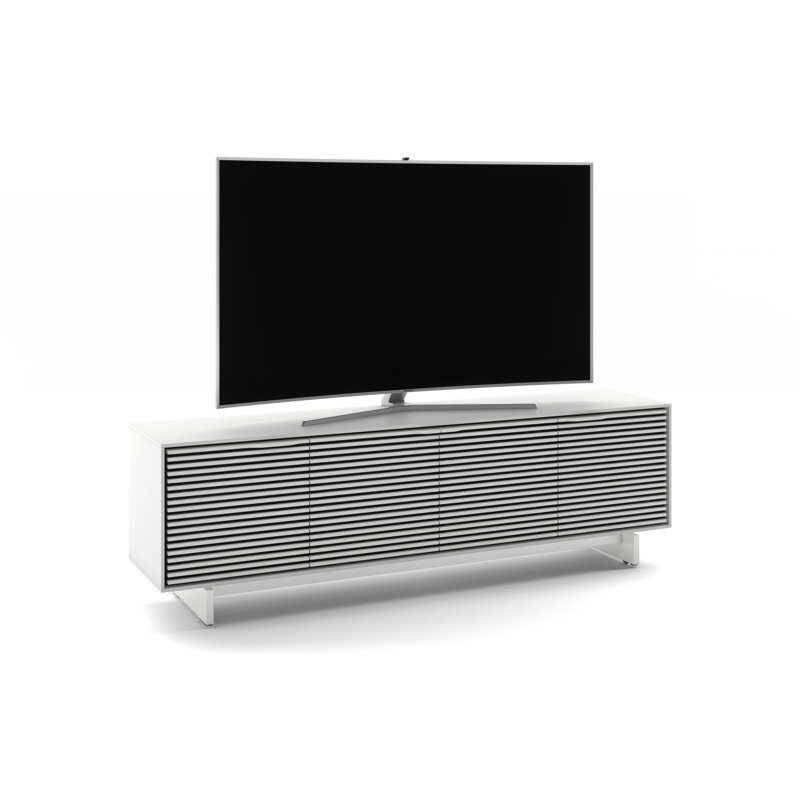 Meuble télé pour téléviseur de 85 po ou moins Align, Blanc satiné, H 25 po x l 81 po x P 18 po