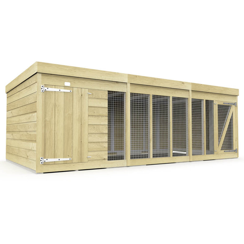 Dog Kennel and Run, 127cm H x 358cm W x 185cm D