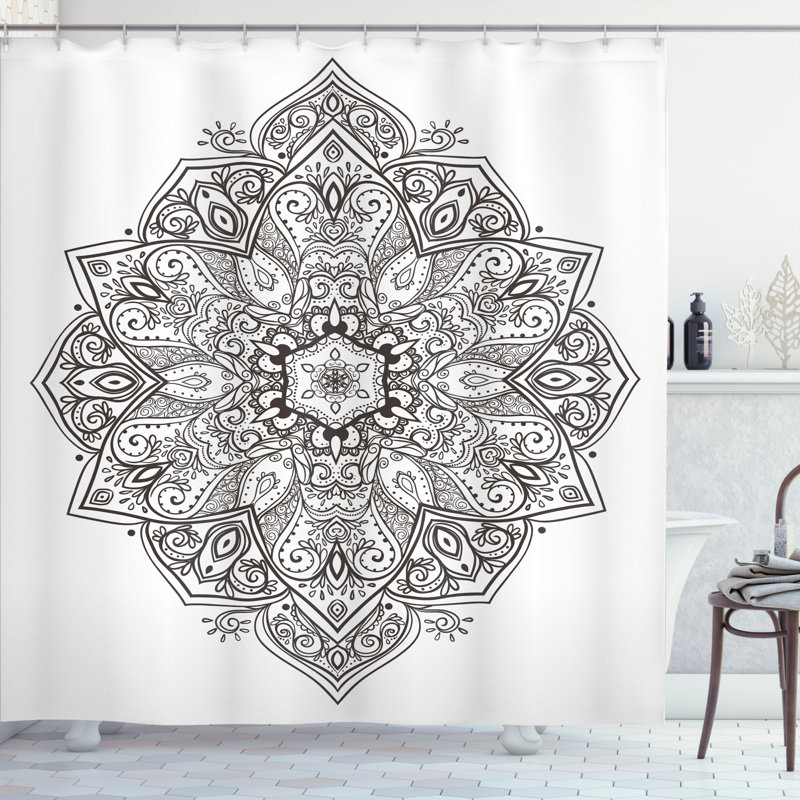 Shower Curtain with Hooks Included, 69" H x 105" W