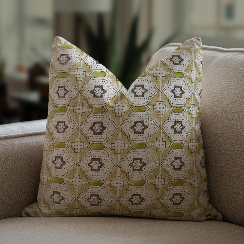 Housse de coussin en lin viscoélastique Fabividine, décoration d'automne (Jharoka), H 14 po x l 20 po, Brun