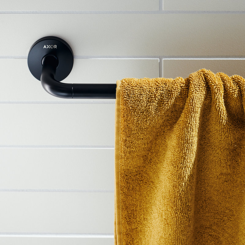 Universal Circular Wall Mounted Towel Bar, Matte Black