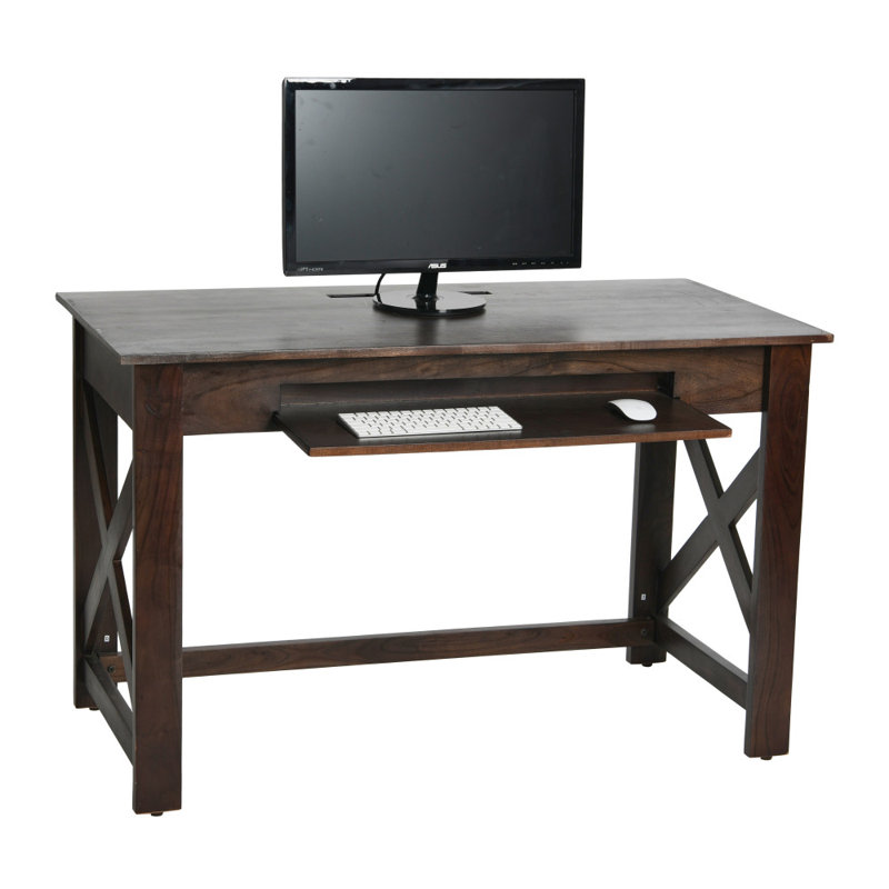 Brenlyn Solid Wood Computer Desk, Black